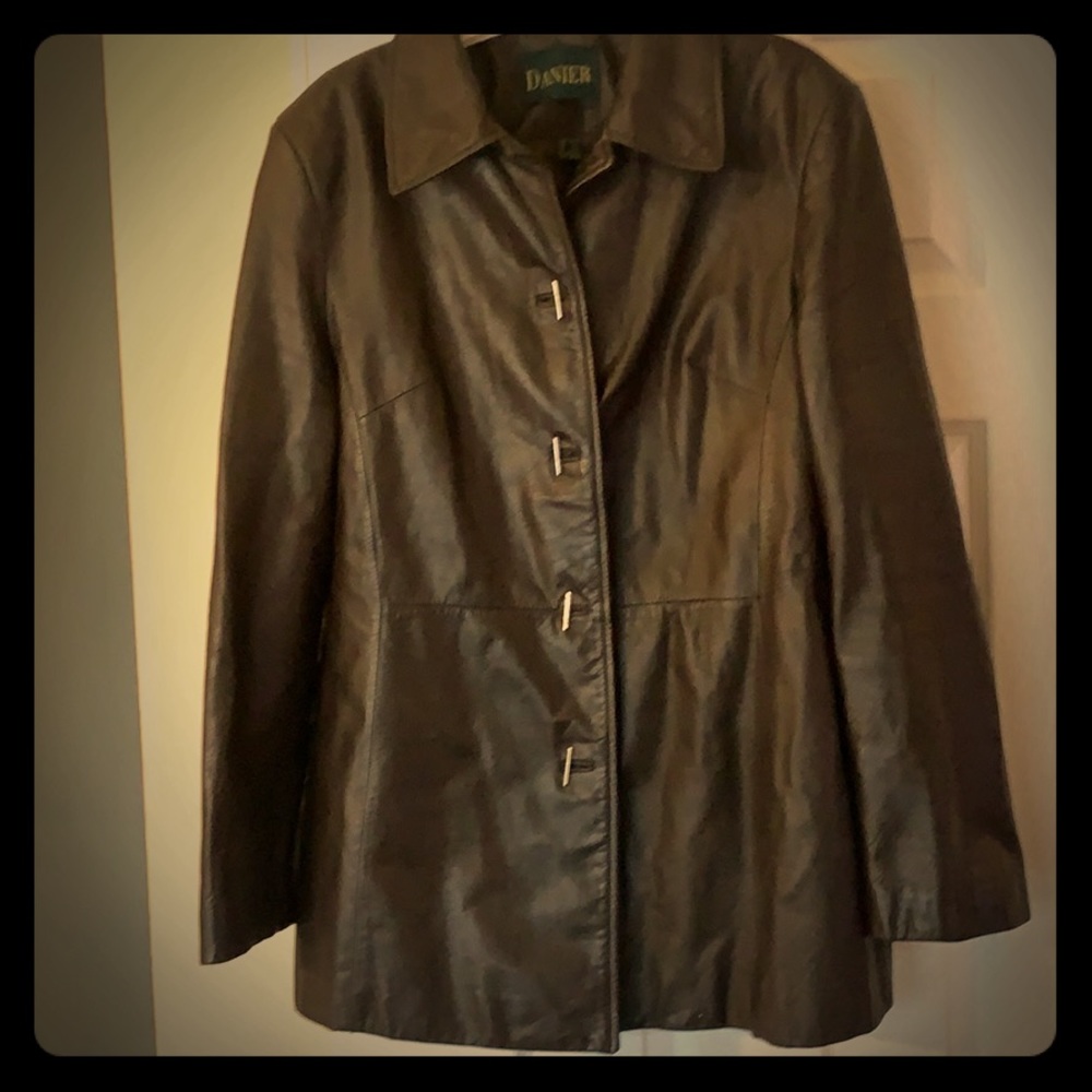 Danier brown leather coat